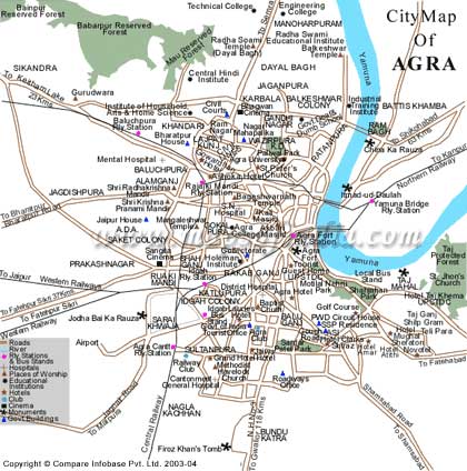 City Map of Agra