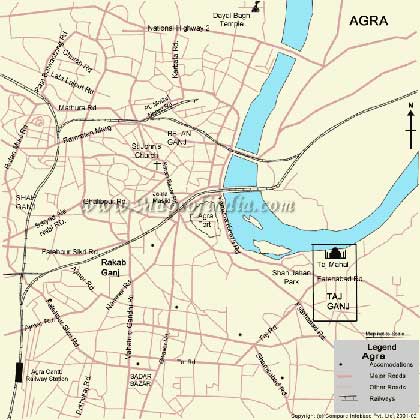 Tourist Map of Agra